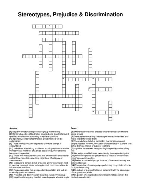 experience discrimination crossword clue|Crossword Clue